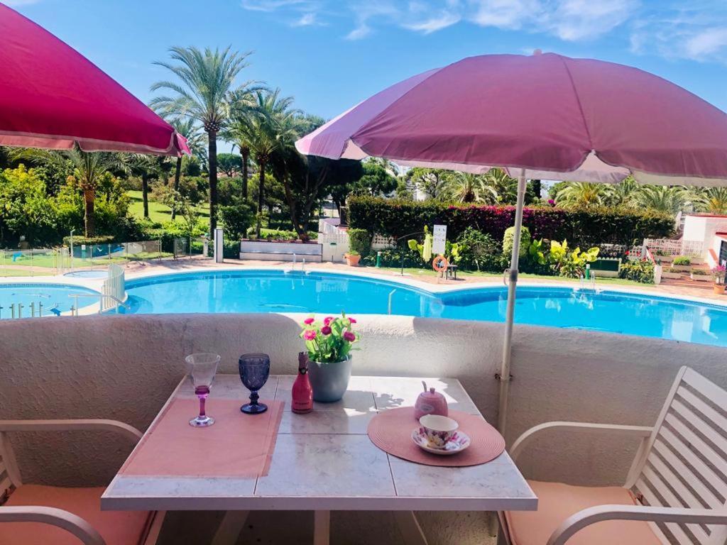 Estudio Con Terraza En Marbella Bagian luar foto